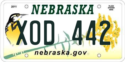 NE license plate XOD442