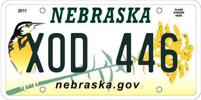 NE license plate XOD446