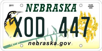 NE license plate XOD447