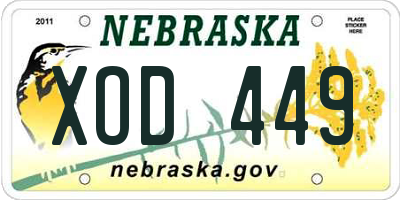 NE license plate XOD449