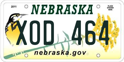 NE license plate XOD464