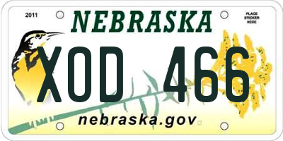 NE license plate XOD466