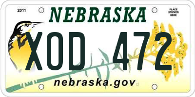 NE license plate XOD472