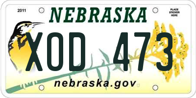 NE license plate XOD473