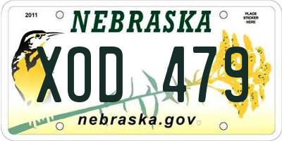 NE license plate XOD479