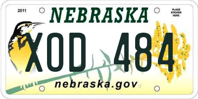 NE license plate XOD484
