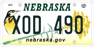 NE license plate XOD490