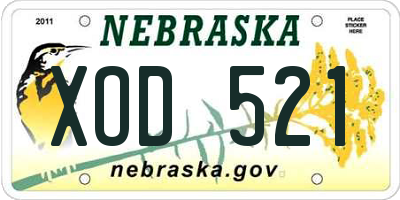 NE license plate XOD521
