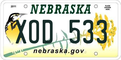 NE license plate XOD533