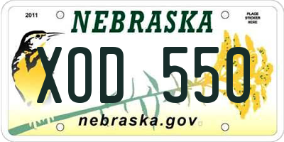 NE license plate XOD550
