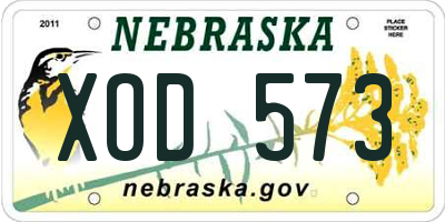 NE license plate XOD573
