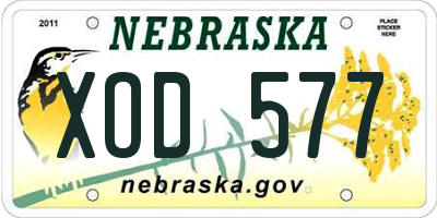 NE license plate XOD577