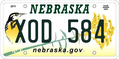 NE license plate XOD584
