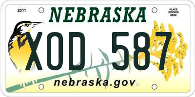 NE license plate XOD587