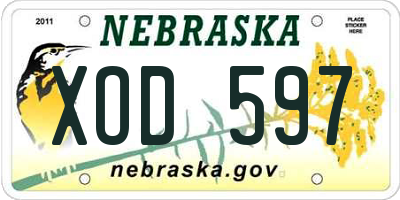 NE license plate XOD597