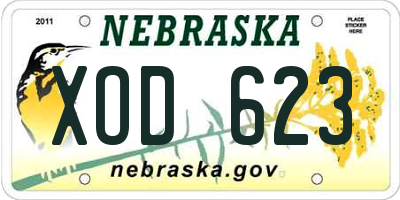 NE license plate XOD623
