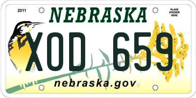 NE license plate XOD659
