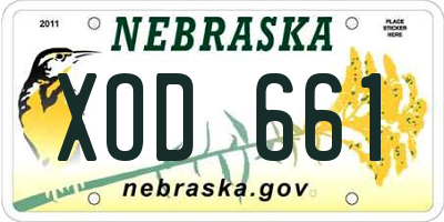 NE license plate XOD661