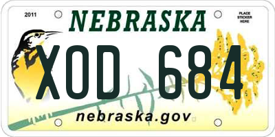 NE license plate XOD684