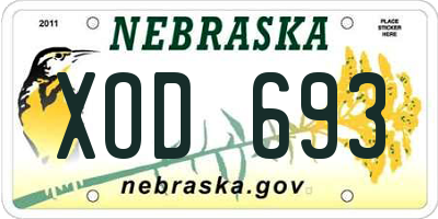 NE license plate XOD693