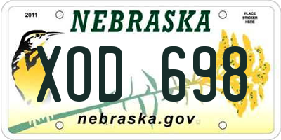 NE license plate XOD698