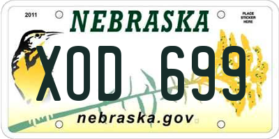 NE license plate XOD699