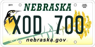 NE license plate XOD700