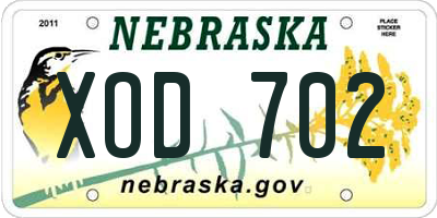 NE license plate XOD702