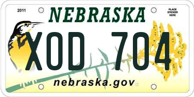 NE license plate XOD704