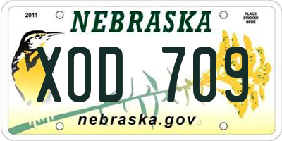 NE license plate XOD709