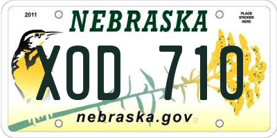 NE license plate XOD710