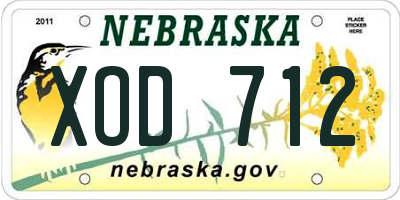 NE license plate XOD712