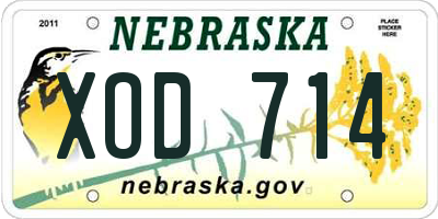 NE license plate XOD714