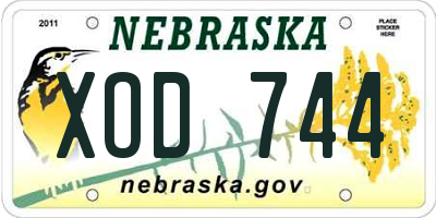 NE license plate XOD744