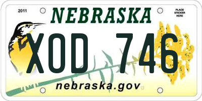 NE license plate XOD746