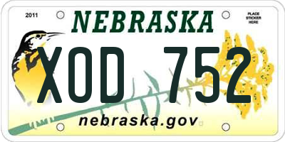 NE license plate XOD752