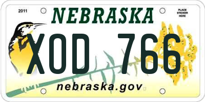 NE license plate XOD766