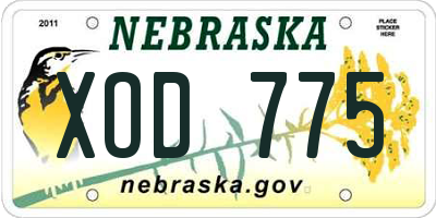 NE license plate XOD775