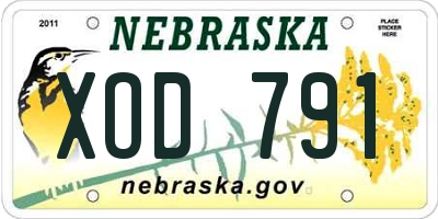 NE license plate XOD791