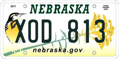 NE license plate XOD813