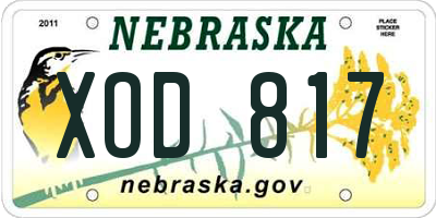 NE license plate XOD817
