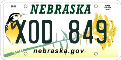 NE license plate XOD849