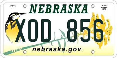 NE license plate XOD856