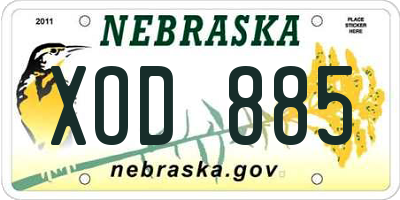 NE license plate XOD885