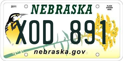 NE license plate XOD891
