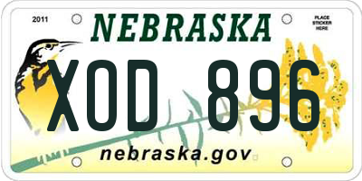NE license plate XOD896
