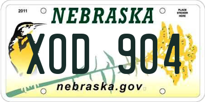 NE license plate XOD904