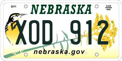 NE license plate XOD912