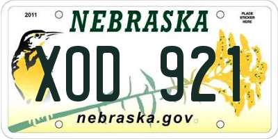 NE license plate XOD921