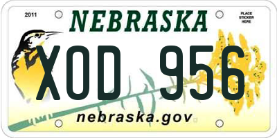 NE license plate XOD956